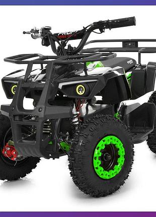 Квадроцикл електричний з мотором 1000w profi hb-atv1000as-2-5 для дітей 5-10 років чорно-зелений
