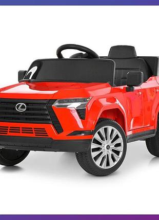 Дитячий електромобіль на акумуляторі джип lexus m 6301 з пультом радіокерування для дітей 3-8 років червоний