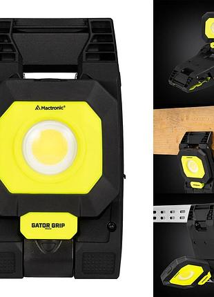 Рабочий аккумуляторный фонарь mactronic gator grip pwl0112 cob 1700 лм, магнитный, с зажимом, usb-c, ip65, 4 режима, 6200k