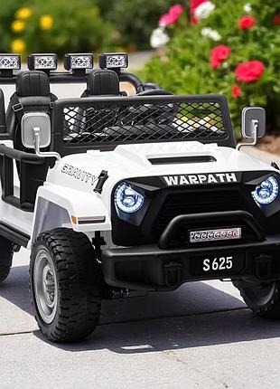 Дитячий електромобіль на акумуляторі двомісний джип jeep m 6108 з пультом р/у для дітей 3-8 років білий