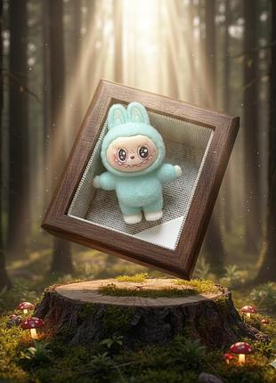 Фигурка лабубу labubu the monsters монстр игрушка детская пушистая голубая 4 см