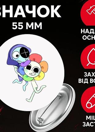 Значок у світі денді roblox dandy's world на шпильці на рюкзак 55 мм 1 шт