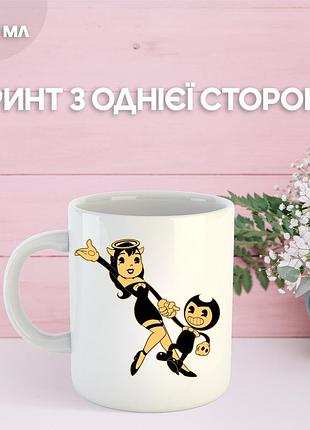Кружка бенді та чорнильна машина з принтом керамічна чашка bendy and the ink machine 330 мл