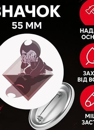 Значок бенді і чорнильна машина bendy and the ink machine на шпильці на рюкзак 55 мм 1 шт