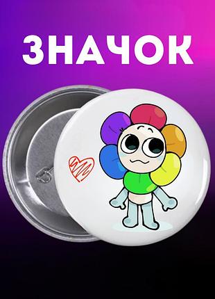Значок у світі денді roblox dandy's world на шпильці на рюкзак 55 мм 1 шт