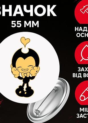 Значек бенди и чернильная машина bendy and the ink machine на булавке на рюкзак 55 мм 1 шт
