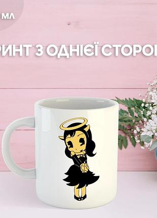 Кружка бенді та чорнильна машина з принтом керамічна чашка bendy and the ink machine 330 мл
