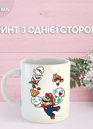 Кружка супер маріо з принтом керамічна чашка super mario 330 мл