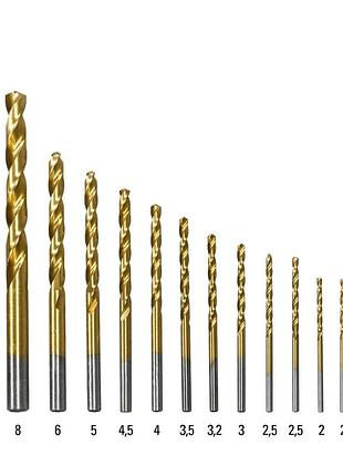Набір свердел по металу trotec 15 pieces hss metal drill set