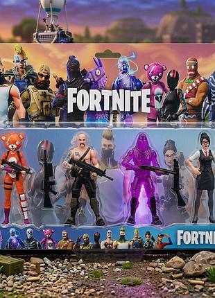 Набір ігрових фігур fortnite (фортнайт) 4 шт — колекційні герої 11 см зі зброєю (ведмедиця, омега та інші)