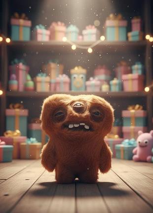 Браслет на руку фуглер fuggler monster коричневый монстр игрушка для детей мягкая игрушка 13,5 см