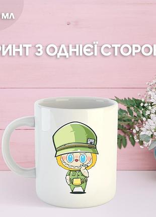 Кружка лабубу labubu с принтом керамическая чашка 330 мл