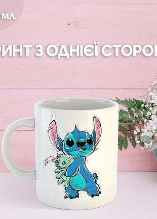Кружка лило и стич с принтом керамическая чашка lilo & stitch 330 мл uk_848