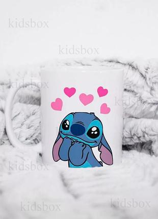 Кружка ліло і стіч з принтом керамічна чашка lilo and stitch 330 мл