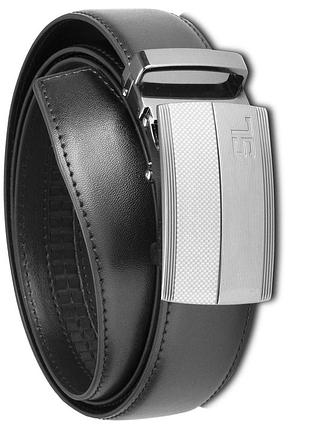 Кожаный ремень мужской м semi line black (p8235-0 m)