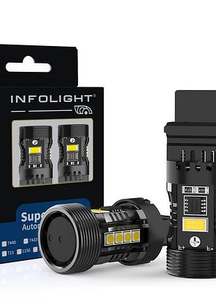 Infolight комплект светодиодных ламп infolight p27w (3156) canbus amber