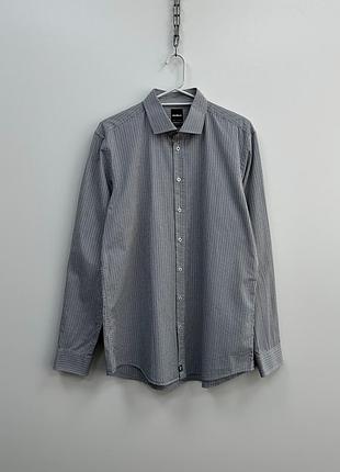 Класична сорочка strellson jamie slim fit checked shirt white/grey