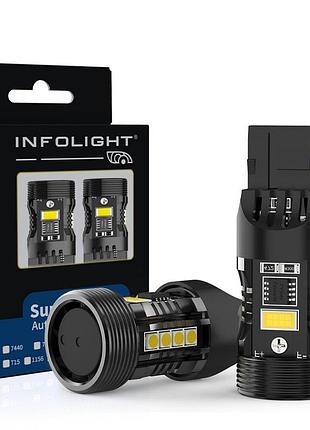 Infolight комплект светодиодных ламп infolight t20, 7440 (w21w) canbus red