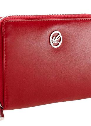 Кожаный женский кошелек semi line rfid red (p8271-2)