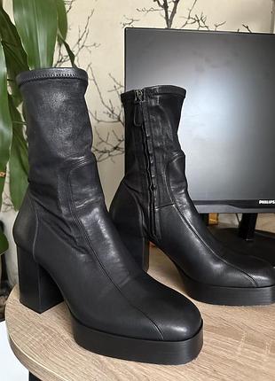 Шикарные ботильоны люкс бренд chloé, кожа, 39