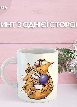 Кружка китпес с принтом керамическая чашка catdog мультсериал 330 мл