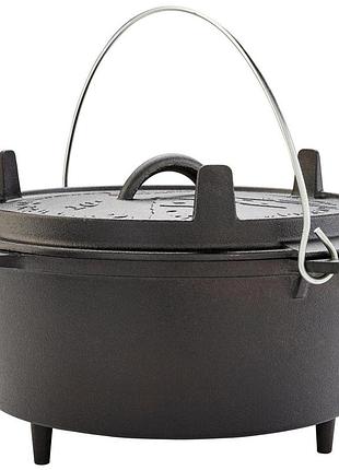 Казан чугунный с крышкой 10 л groenberg askja pot 33 cm / 10 l black