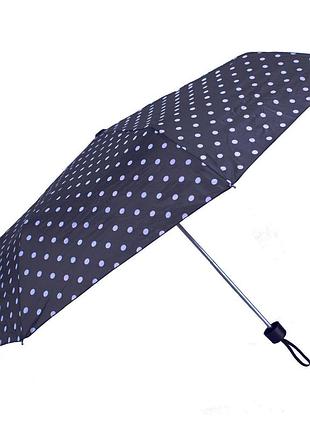 Зонт складной semi line l2036-4 98 см механический, 8 спиц, polyester 190t pg, компактный 24 см, черный в белый горох