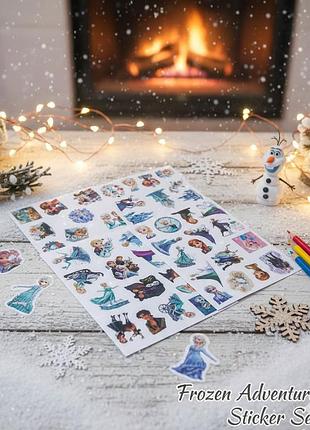 Стикеры холодное сердце (frozen) дисней эльза анна anna elsa стикерпак наклейки набор наклейок 60 шт