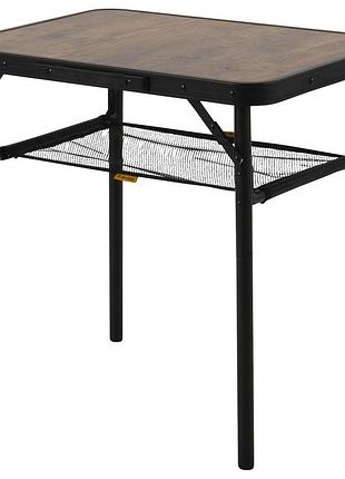 Стіл туристичний розкладний bo-camp garland 60x45 cm black/wood look (1404195)