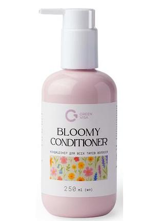 Питательный кондиционер bloomy для всех типов волос, 250 мл., грин-виза.