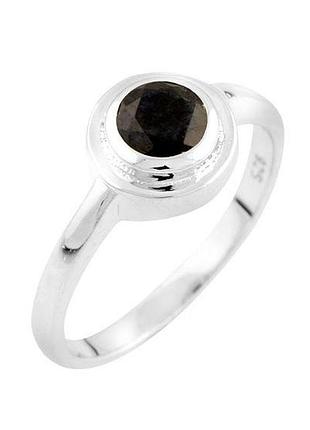 Серебряное кольцо высокогокачества с натуральным сапфиром 0.65ct, вес изделия 2,55 гр (0870120) 17.5 размер 2.41, 18