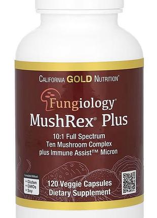 Чага и комплекс лечебных грибов, (mushrex plus) 120 капсул, california gold nutrition