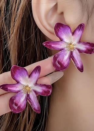 Жіночі неординарні сережки квітка 🌺 душі