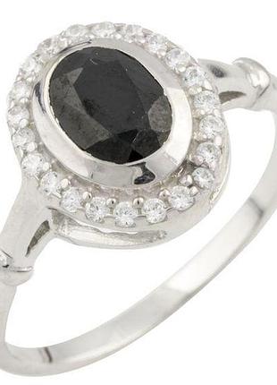 Серебряное кольцо высокогокачества с натуральным сапфиром 1.29ct, вес изделия 3,02 гр (0468518) 17 размер 2.92, 18