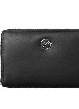 Шкіряний жіночий гаманець semi line rfid black