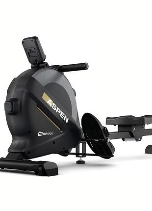 Гребний тренажер hop-sport hs-080r aspen магнітний чорно-золотистий