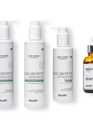 Комплексний набір для росту волосся hillary hillary hop cones & b5 hair growth invigorating