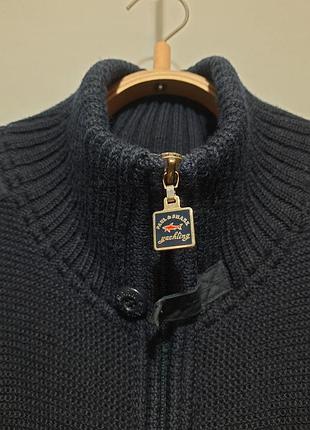 Paul & shark зіп кофта з вовни на повну блискавку ,made in italy l