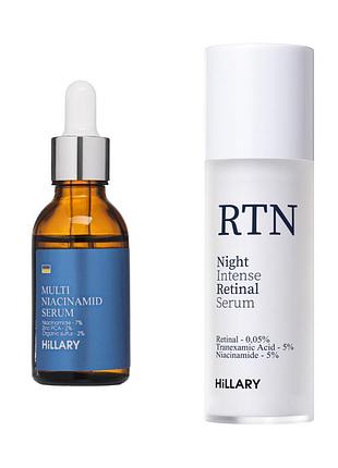Набор для сужения пор и интенсивного ухода ночью hillary night pore minimizing & intensive care kit