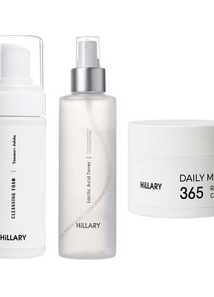 Комплект базового ухода для жирной и проблемной кожи лица hillary basic skincare set for oily & problem