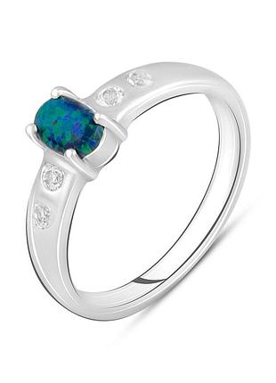 Серебряное кольцо высокогокачества с опалом 0.396ct, вес изделия 2,65 гр (2125310) 18 размер 2.63, 18.5