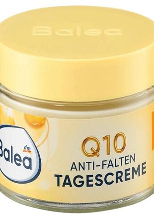 Денний сонцезахисний антивіковий крем проти зморшок balea gesichtscreme q10 anti-falten schützende tagescreme spf 50 мл