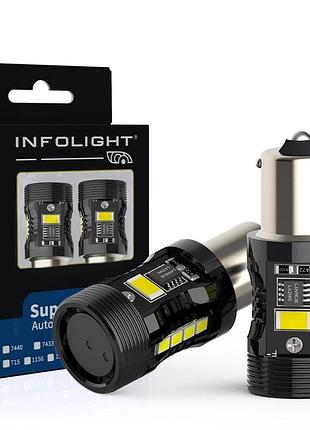 Infolight комплект светодиодных ламп infolight p21w, ba15s (1156) canbus red