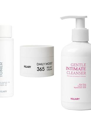 Набор для увлажнения, очищения и осветления кожи hillary daily hydration, cleanse & glow set