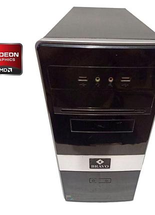 Пк bravo tower / amd athlon ii x3 460 (3 ядра по 3.4 ghz) / 8 gb ddr3 / 320 gb hdd / amd radeon hd 6570, 1 gb gddr3, 128-bit /