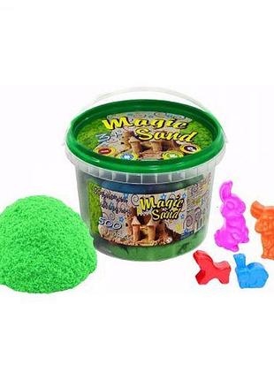 Кінетичний пісок "magic sand", 500 г, з формочками (зелений)