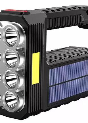Ручной фонарь bailong 7701a , акк., cob, solar, microusb modern home style
