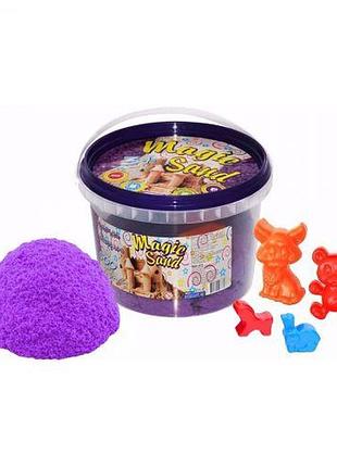 Кінетичний пісок "magic sand", 500 г, з формочками (бузковий)