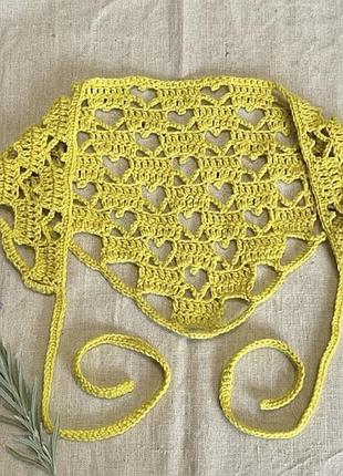 Хустка, бандана, косынка цвет оливка, handmade
