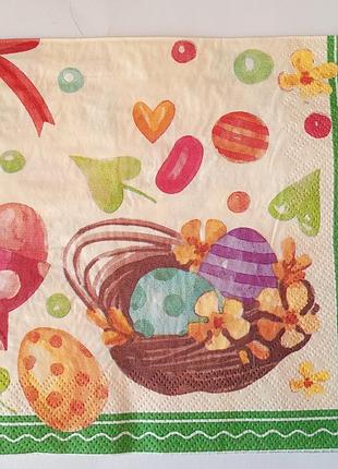Салфетки для декупажа корзина с писанками